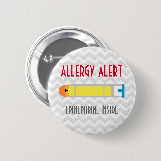 Epinephrine Allergy Alert Button (Voorkant /achterkant)