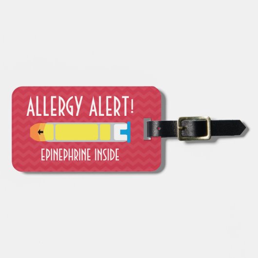 Epinephrine Allergy Alert Label voor Medische Kit Bagagelabel (Voorkant horizontaal)