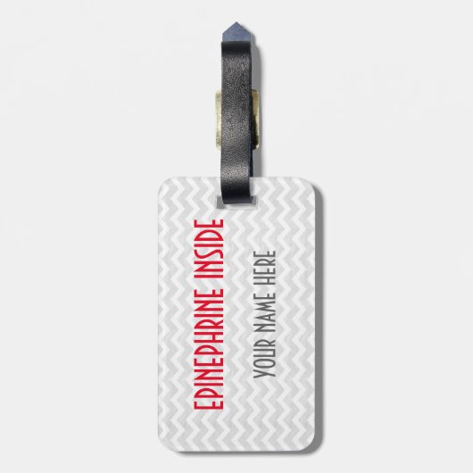 Epinephrine Allergy Alert Label voor Medische Kit Bagagelabel (Achterkant verticaal)