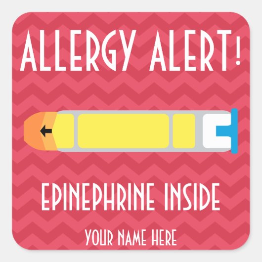 Epinephrine Allergy Alert Stickers (Voorkant)