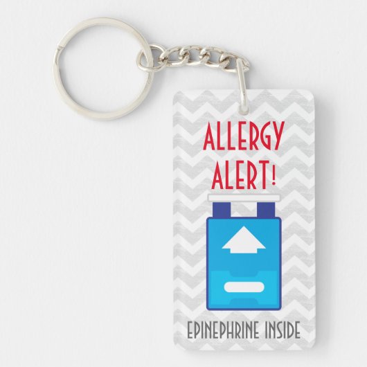 Epinephrine Inside Allergy Alert Kinder Gepersonal Sleutelhanger (Voorkant)