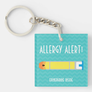 Epinephrine Inside Allergy Alert Kinder Gepersonal Sleutelhanger