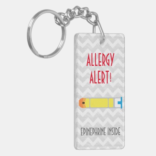 Epinephrine Inside Allergy Alert Kinder Gepersonal Sleutelhanger (Voorkant Links)