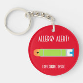 Epinephrine Inside Allergy Alert Kinder Gepersonal Sleutelhanger (Voorkant)