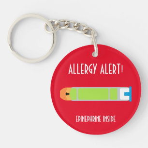 Epinephrine Inside Allergy Alert Kinder Gepersonal Sleutelhanger