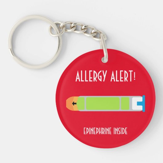 Epinephrine Inside Allergy Alert Kinder Gepersonal Sleutelhanger (Voorkant)