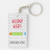 Epinephrine Inside Allergy Alert Kinder Gepersonal Sleutelhanger (achterkant)