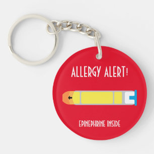 Epinephrine Inside Allergy Alert Persoonlijke Kind Sleutelhanger