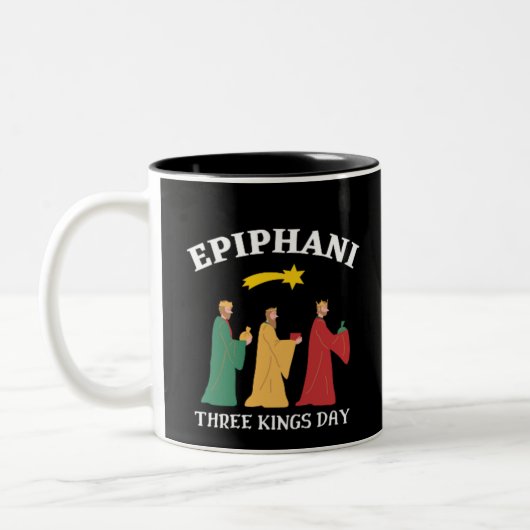 Epiphani Three Kings Day Tweekleurige Koffiemok (Links)