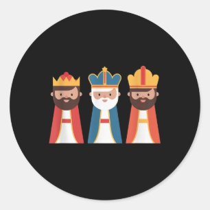 Epiphany Feliz Dia de Reyes Drie wijze Mannen Happ Ronde Sticker