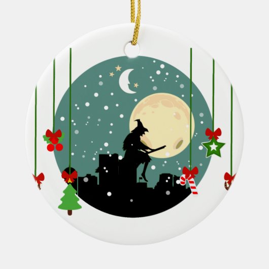 epiphany kerst befana keramisch ornament (Voorkant)