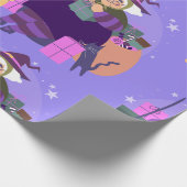 Epiphany Kerstheks Befana Zwarte Kat Cadeaupapier (Hoek)