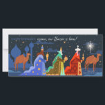 Epiphany Slim Wenskaart<br><div class="desc">Een slanke kerstkaart waarop de drie Mannen van Wise op weg naar Bethlehem zijn afgebeeld. (Vector gemaakt door pikisuperstar - www.freepik.com). De kaart kan eenvoudig worden aangepast met uw tekst, lettertype en lettertypekleur. Niet precies wat je zoekt? Al onze producten kunnen zonder extra kosten op maat worden ontworpen om aan...</div>