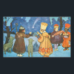 Epiphany Three Kings from the East by Zdenek Guth  Rechthoekige Sticker<br><div class="desc">Vintage illustration by Zdenek Guth. Epiphany; the three kings or wise from the east,  following the star of Bethlehem to the place where Jesus was born.</div>