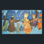 Epiphany Three Kings from the East by Zdenek Guth  Rechthoekige Sticker<br><div class="desc">Vintage illustration by Zdenek Guth. Epiphany; the three kings or wise from the east,  following the star of Bethlehem to the place where Jesus was born.</div>