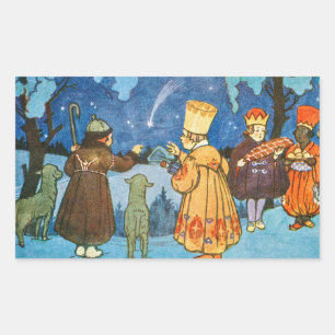 Epiphany Three Kings from the East by Zdenek Guth  Rechthoekige Sticker