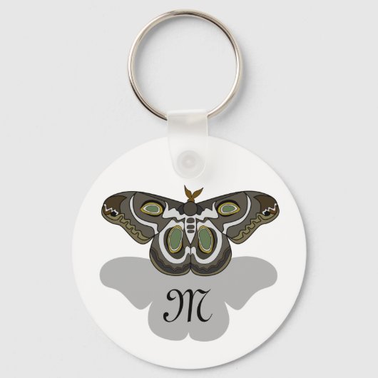 Epiphora Mythimnia Moth Sleutelhanger (Voorkant)