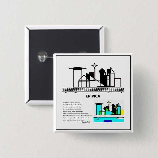 epipica vierkante button 5,1 cm (Voorkant /achterkant)