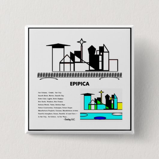 epipica vierkante button 5,1 cm (Voorkant)