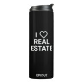 Epique I Heart Real Estate Black Tumbler Thermosbeker (Gedraaid links)