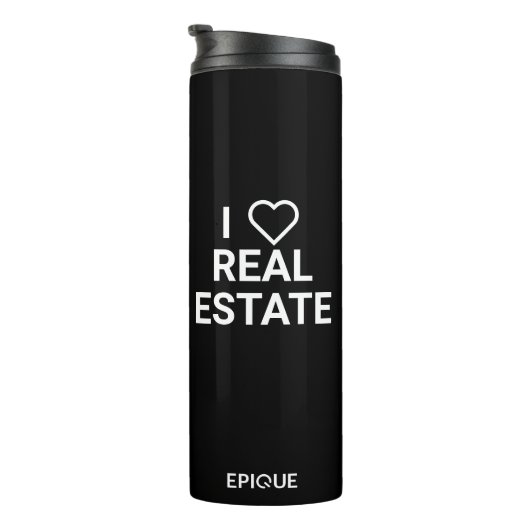 Epique I Heart Real Estate Black Tumbler Thermosbeker (Geroteerd rechts)
