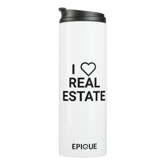 Epique I Heart Real Estate Coffee Tumbler Thermosbeker (Geroteerd rechts)