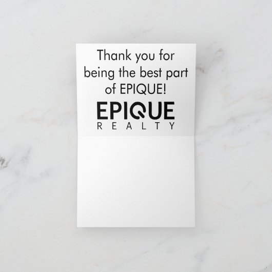 EPIQUE Realty Dankkaarten Bedankkaart (Binnen)