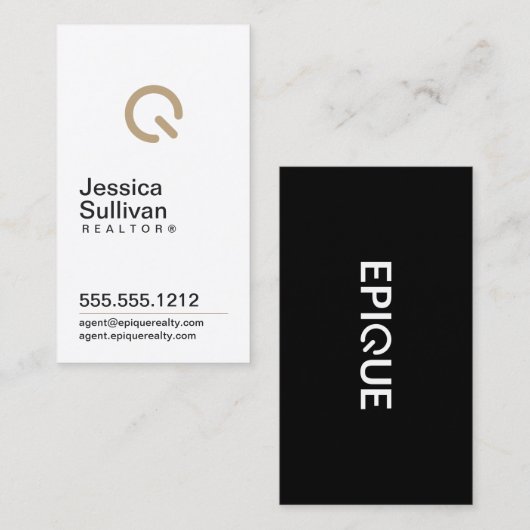 Epique White Modern Visitekaartje (Voorkant / Achterkant)