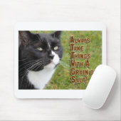 Episch advies van een kat motivatie slogan tijd muismat (Met muis)