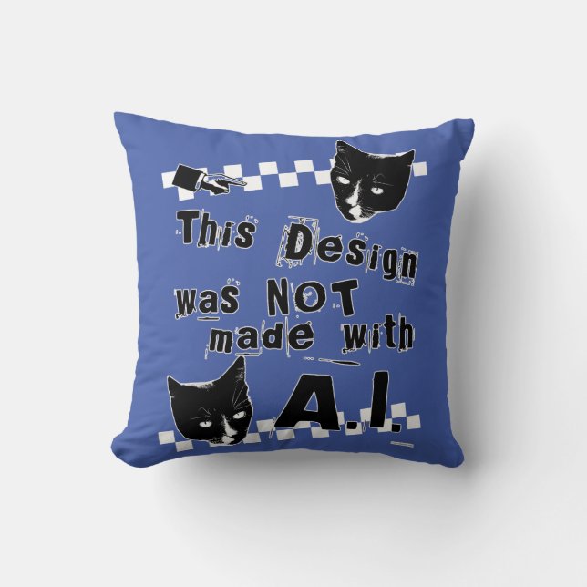 Episch Coole Anti Kunstmatige Intelligentie Ontwer Kussen (Voorkant)