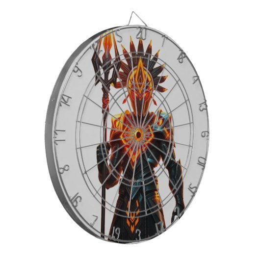 Episch futuristisch krijgerdartbord dartbord (Voorkant Links)