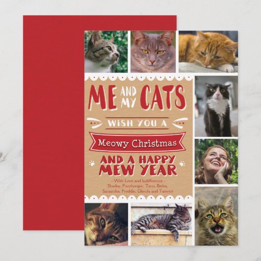 EPISCH me en Mijn Kaart van Kerstmis van Katten (Voorkant / Achterkant)