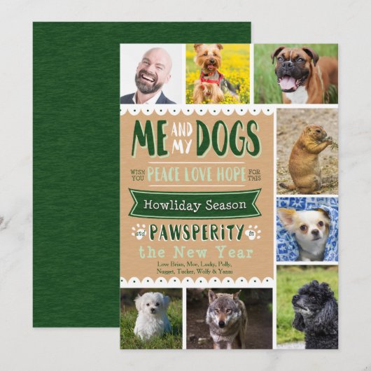 EPISCH me en Mijn Kerstkaart van Honden 5x7 (8 (Voorkant / Achterkant)