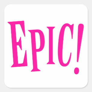 episch meisje power hot roze vierkante sticker