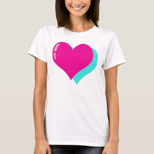 Episch Neon Retro Vaporwave Hart Ontwerp T-shirt (Voorkant)