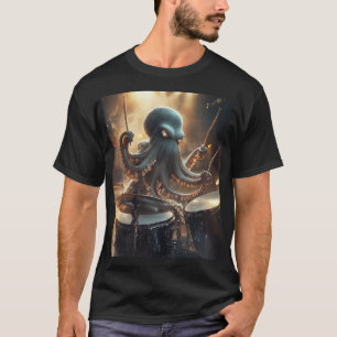 Episch Octopus Drummer Rock Band T-Shirt