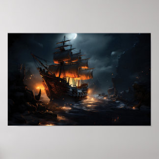 episch piratenschip Poster