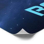 Episch Sci-Fi Universum Glanzende Blauwe Nevel Poster (Hoek)