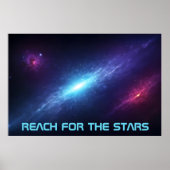 Episch Sci-Fi Universum Glanzende Blauwe Nevel Poster (Voorkant)