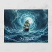 Episch storm boottocht maangolven avontuur briefkaart (Voorkant)