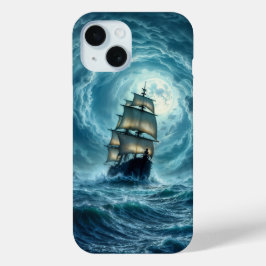 Episch storm boottocht maangolven avontuur iPhone 15 case