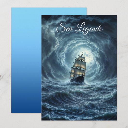 Episch storm boottocht maangolven avontuur kaart (Voorkant / Achterkant)