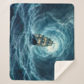 Episch storm boottocht maangolven avontuur sherpa deken (Voorkant)