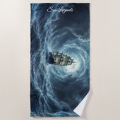 Episch storm boottocht maangolven avontuur strandlaken (Voorkant)