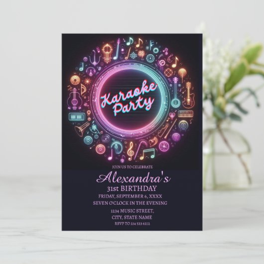 Epische 31e verjaardag Karaoke Party Kaart (Staand voorkant)