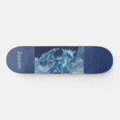 Epische 3D Blauwe IJsdraak  Persoonlijk Skateboard (Horizontaal)