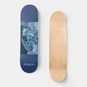 Epische 3D Blauwe IJsdraak  Persoonlijk Skateboard (Voorkant)
