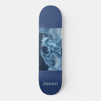 Epische 3D Blauwe IJsdraak Persoonlijk Skateboard