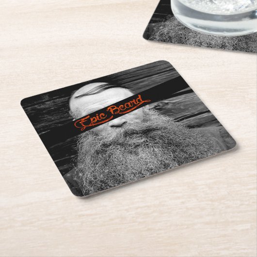Epische baard kartonnen onderzetters (Schuin)