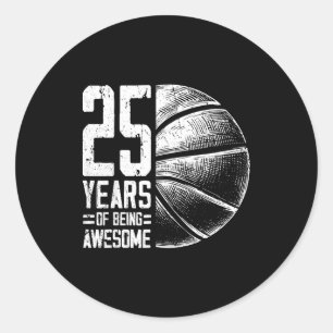 Epische Basketballspeler 25 Jaar Oude Basketball 2 Ronde Sticker